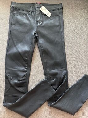 Current/Elliott 100% Lambskin Leather Black Moto Biker Grunge Skinny Zip Pants S